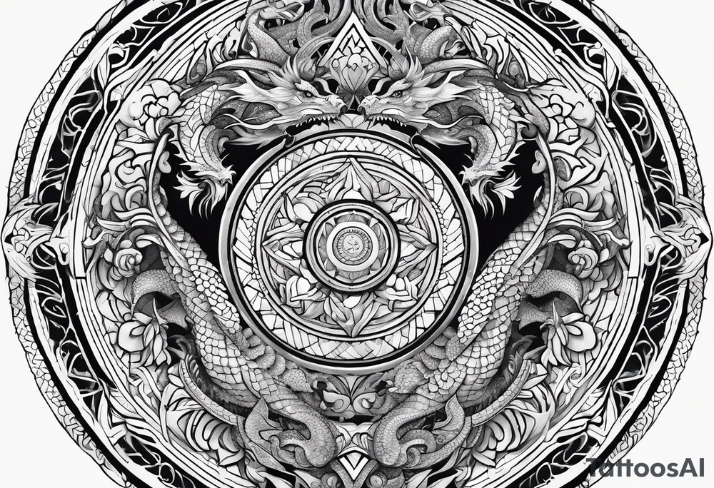 dragons mandala tattoo idea