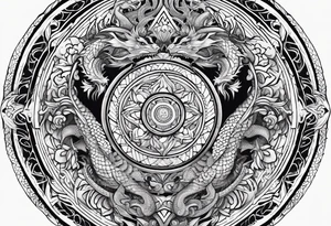 dragons mandala tattoo idea