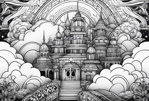 cloud town tattoo idea