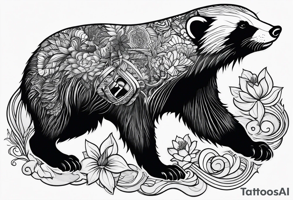Beautiful honey badger tattoo idea