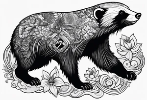 Beautiful honey badger tattoo idea