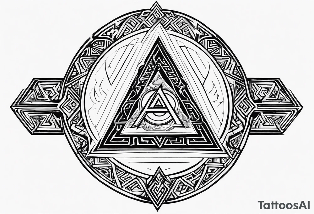 Valhalla valknut shield lightning sword tattoo idea