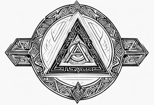 Valhalla valknut shield lightning sword tattoo idea