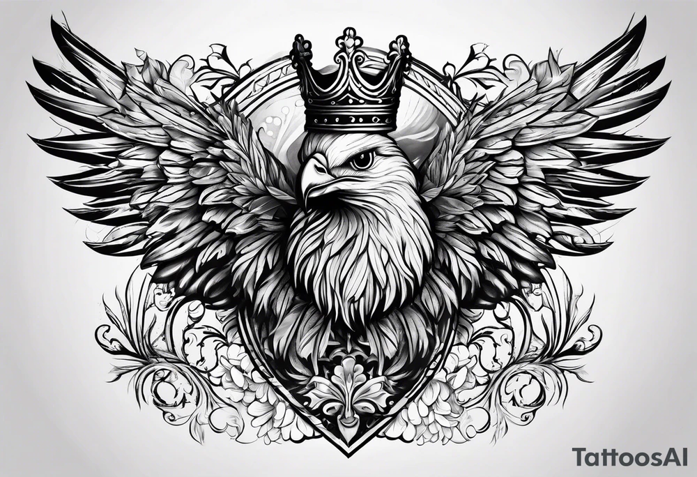 Corona de rey puesta en un corazón tattoo idea