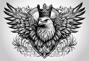 Corona de rey puesta en un corazón tattoo idea