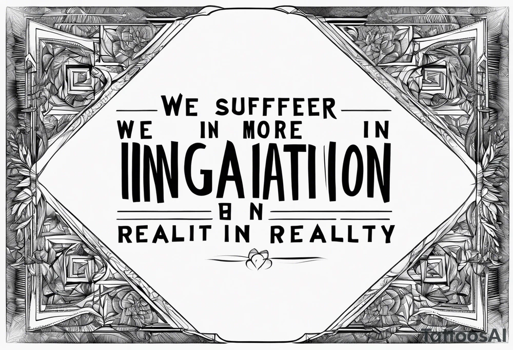 Quote "We suffer more in imagination than in reality" tattoo idea