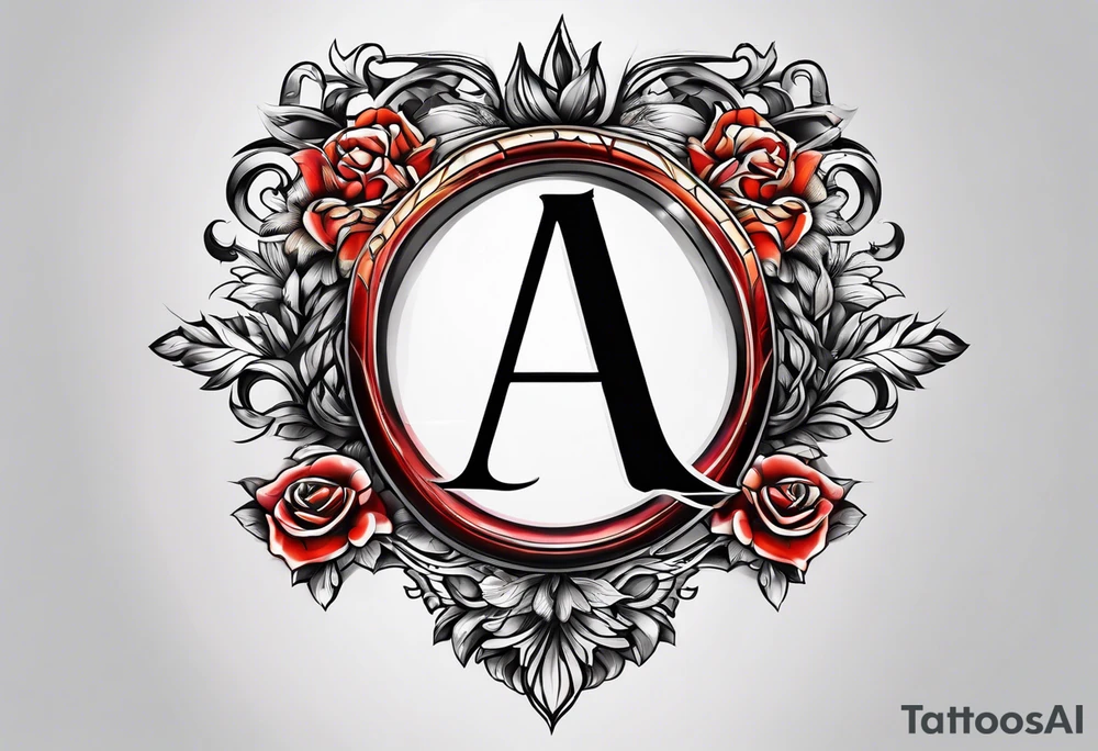 the letters A and R tattoo idea