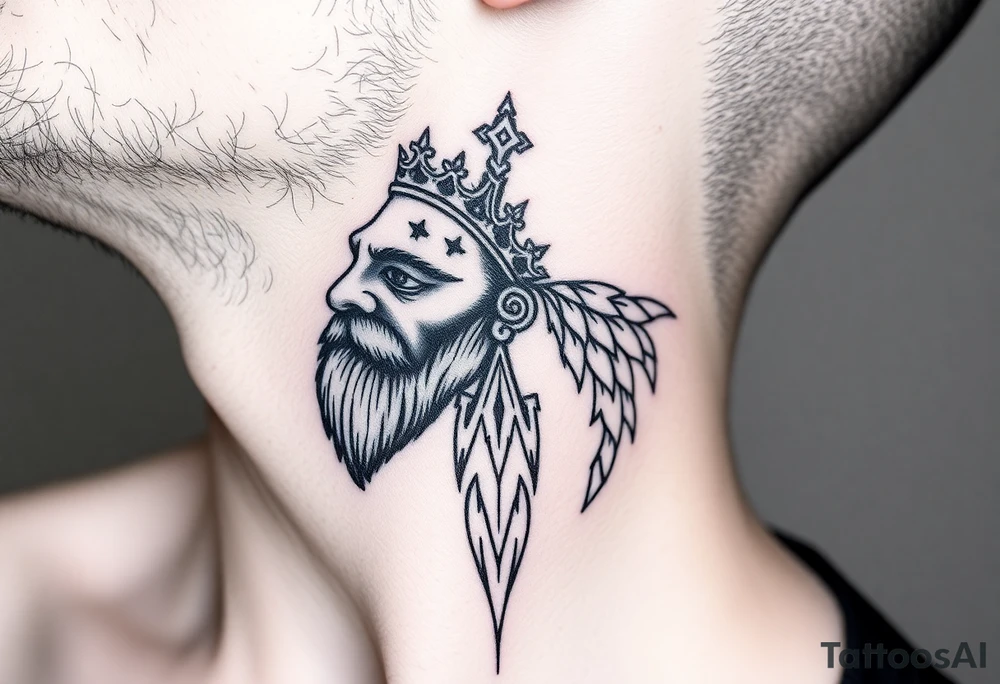 patriarch kiril head on the front of neck but in a way where it wont age poorly tattoo idea