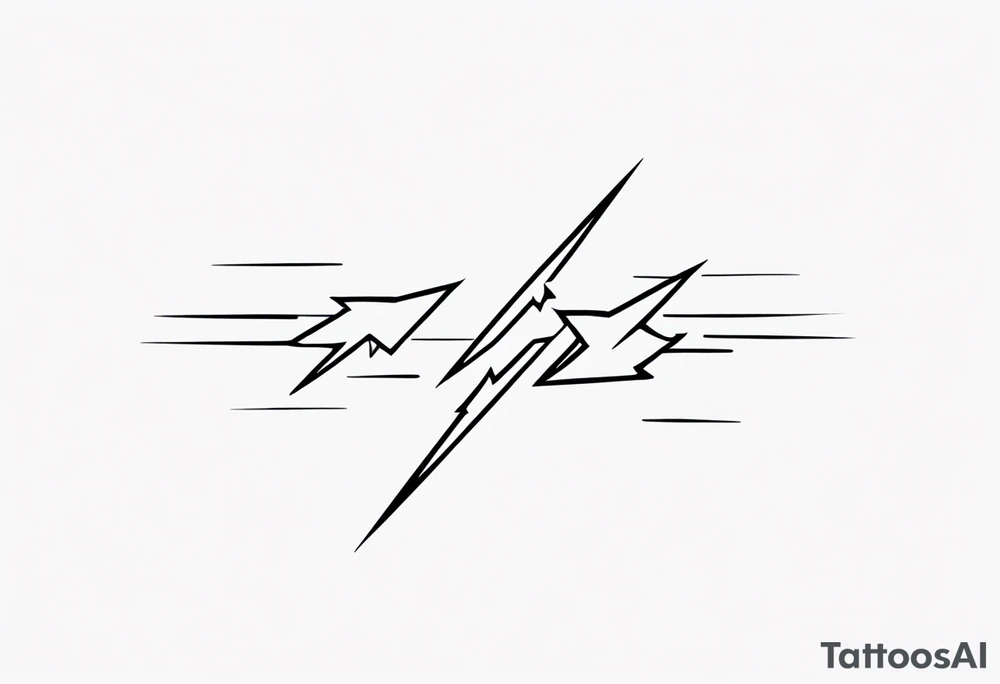 Two lightning bolts crossing or parallel to each other tattoo idea