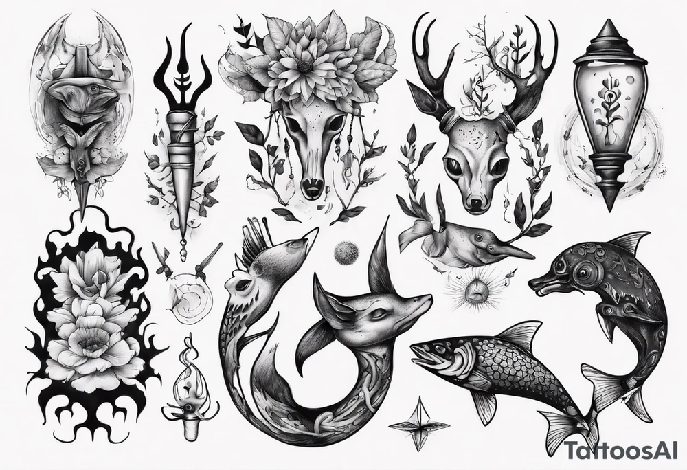 reh und forelle tattoo idea