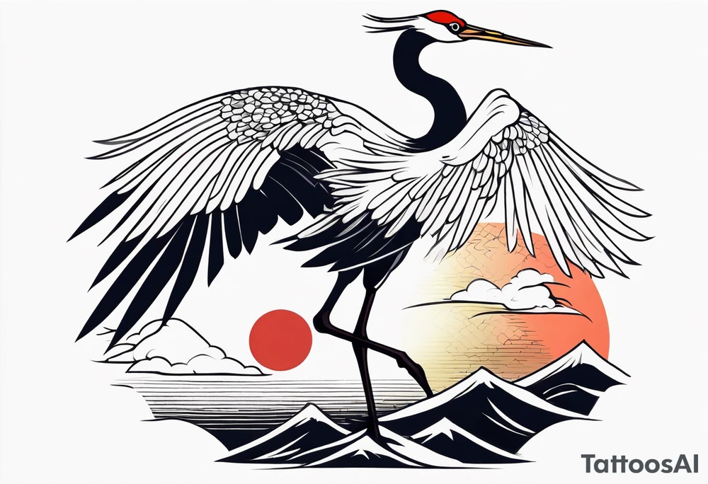 Japanese crane tattoo idea