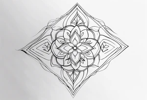 Flowy sharp corners tattoo idea