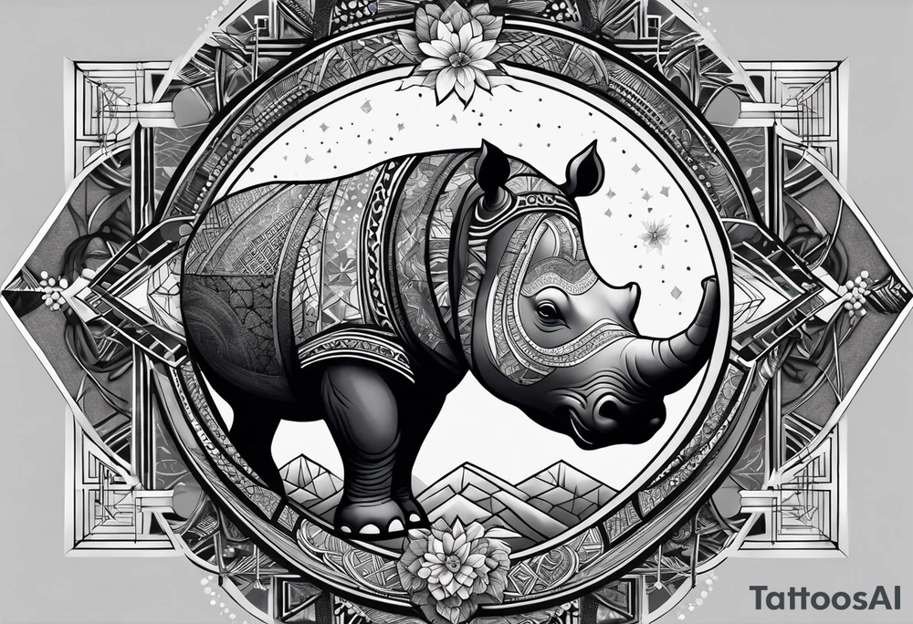 Very asymmetrical, +geometric pattern, with realistic full moon, with hippo,+tribal, +geometric, +inkart , +blackwork, +grey scale, + sketch
with wintersweet flower bud, +inkart touch, +for men, detailed , combined favourite , tattoo idea