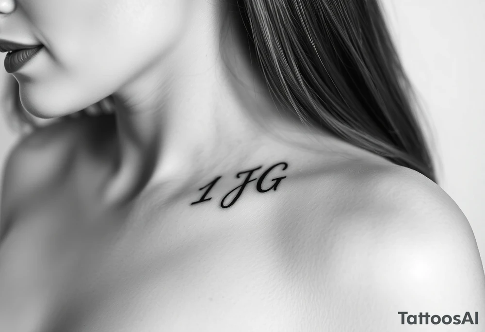 A woman has a tattoo on her rib in a delicate font - I J G tattoo idea
