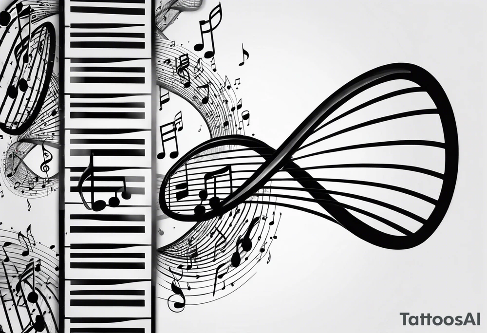 Double helix DNA as music notes tattoo idea