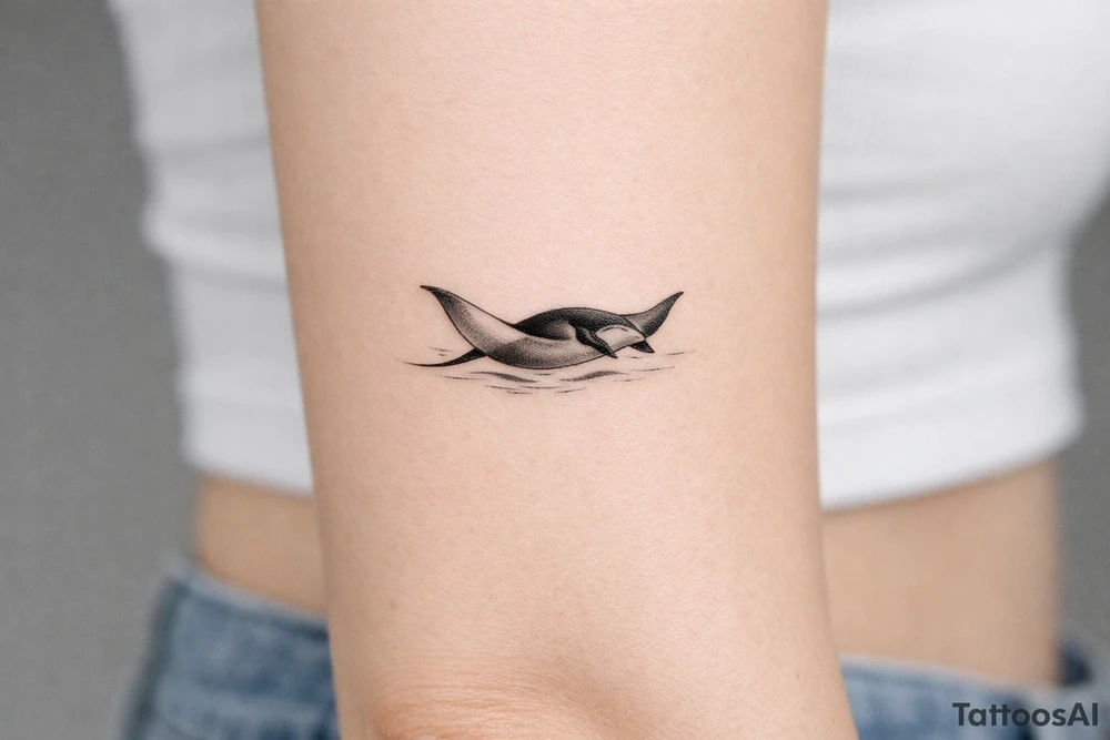 mantaray gliding through water tattoo tattoo idea
