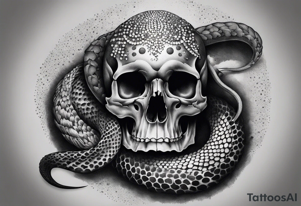 Viper Going Through Skull tattoo idea