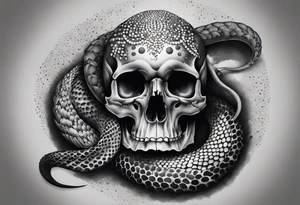 Viper Going Through Skull tattoo idea