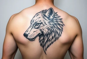 A solitary yet sublime and noble wolf and its progeny the face. for arm tattoo tattoo idea