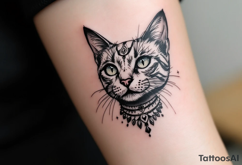 Egyptian cat tattoo idea
