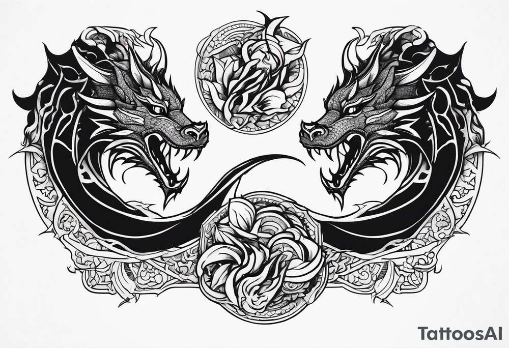 roaring dragons tattoo idea
