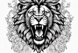 lion roar
chest tattoo idea
