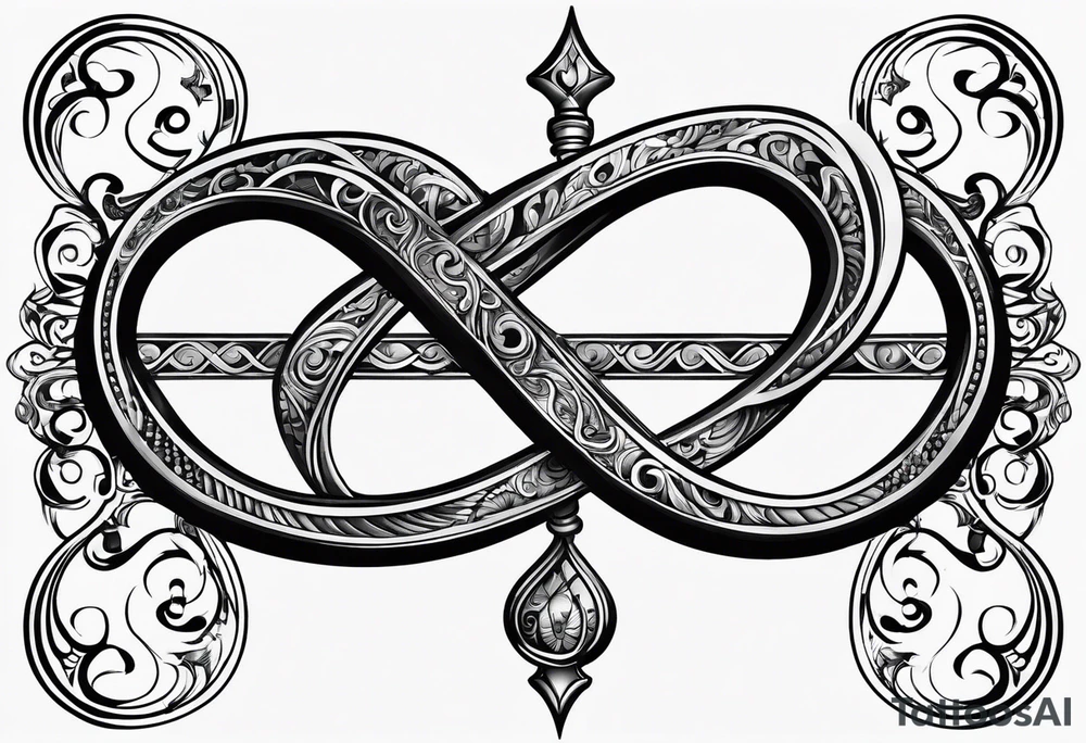 Infinity symbol with suckers tattoo idea