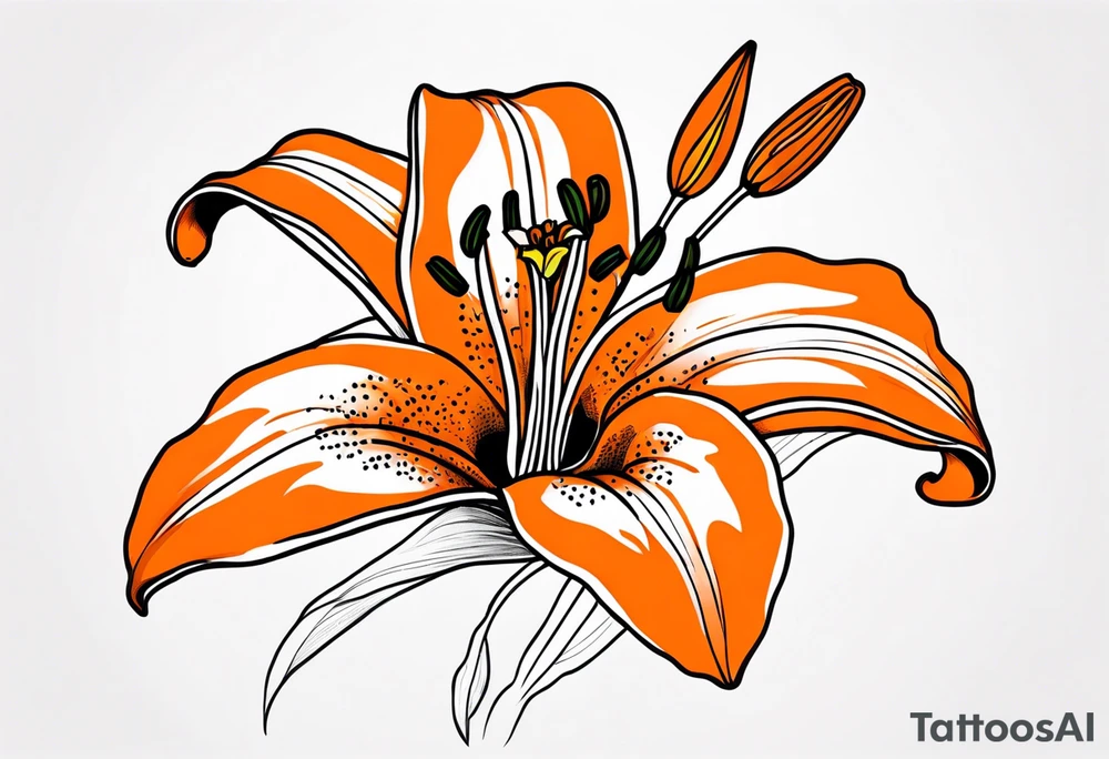 orange tiger lily tattoo idea