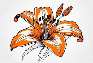 orange tiger lily tattoo idea