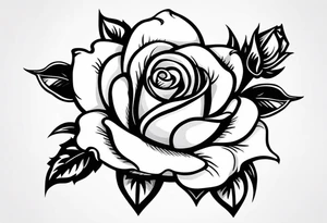 traditional style rose tattoo with the number 5 hidden in it.  make the 5 less hidden tattoo idea