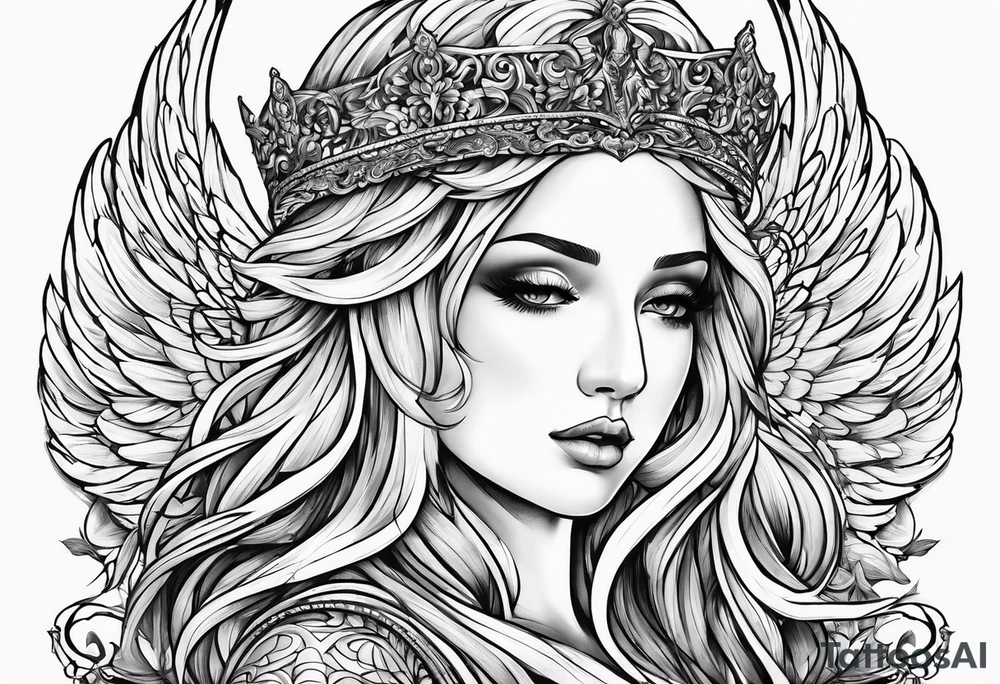 angel with pircings tattoo idea