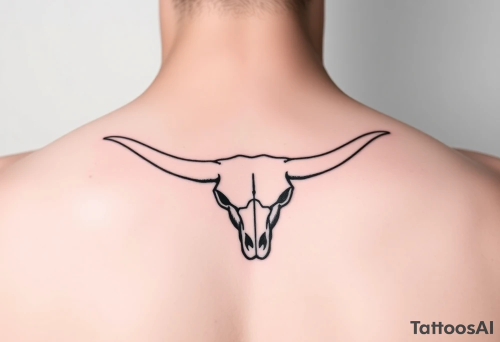 Longhorn skull with Texas flag tattoo idea