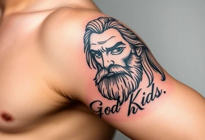 God with kids name tattoo idea