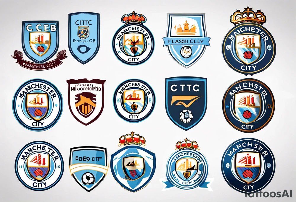 modified Manchester City football club logo or crest with creative background tattoo idea
