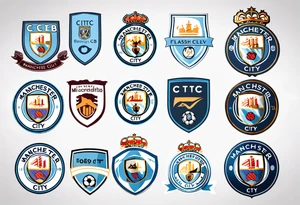 modified Manchester City football club logo or crest with creative background tattoo idea