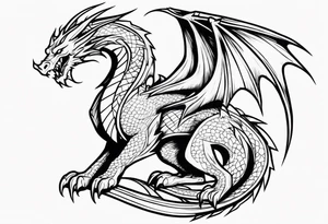 Dungeons and dragons white dragon tattoo idea