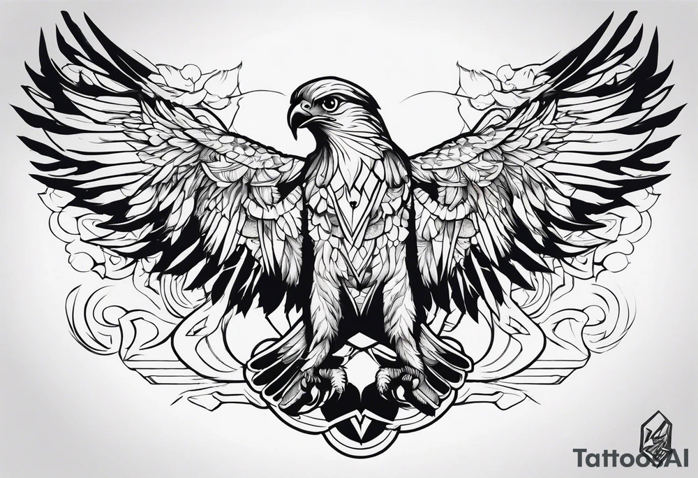 hawk fighting tattoo idea