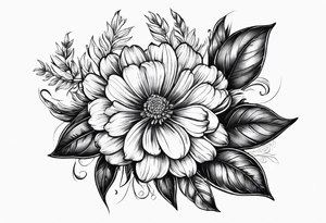 Vintage pocket waych with marigold flower. tattoo idea