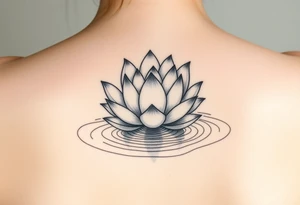 serene lotus flower emerging from sacred waters with ripples tattoo idea