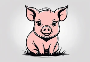 cute pig or piglet.
with text: "friends not food" tattoo idea