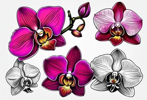 Small orchids tattoo idea