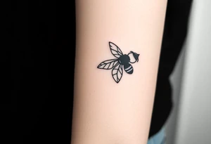 jet plane with a bee flying with it tattoo idea