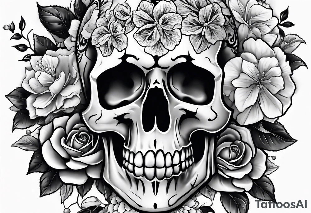 Heavy is the head, macabre,hydrangeas tattoo idea