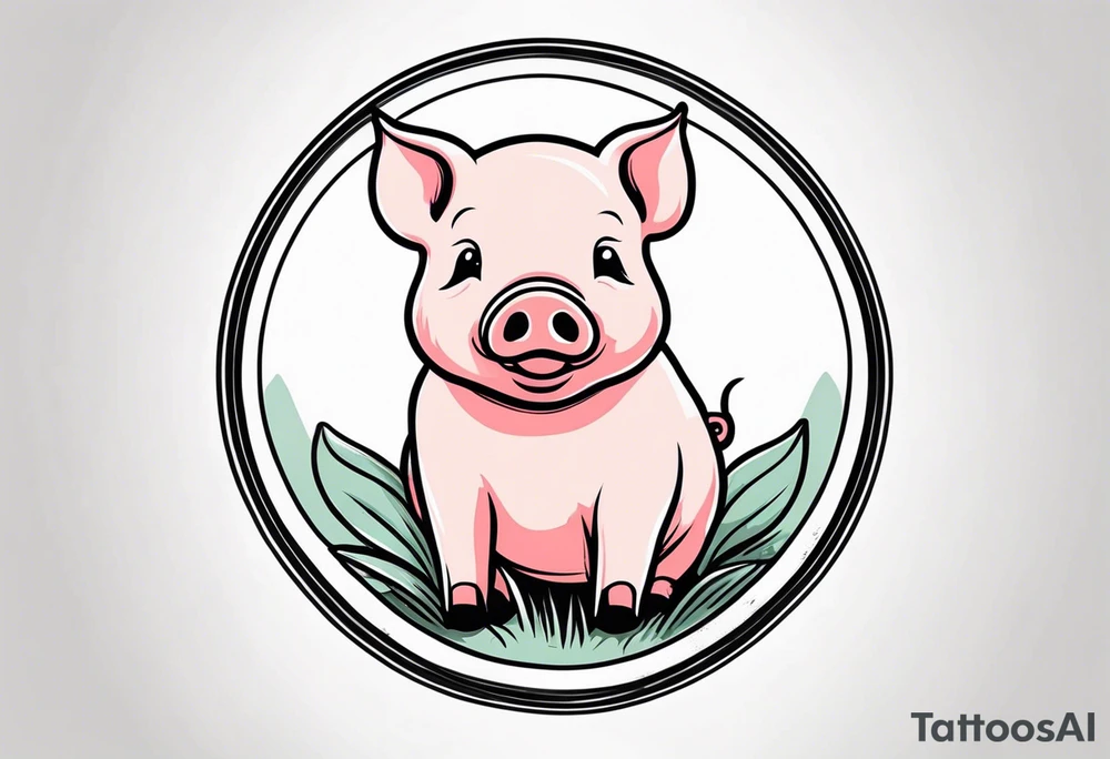 cute pig or piglet.
with text: "friends not food" tattoo idea cute pig or piglet.
with text: "friends not food" tattoo idea
