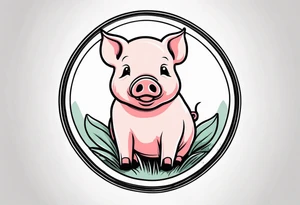 cute pig or piglet.
with text: "friends not food" tattoo idea