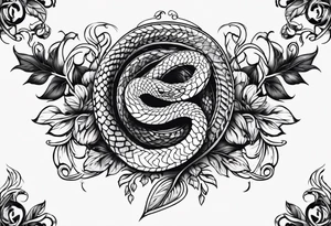 snake with leaves and vines  forearm tattoo tattoo idea