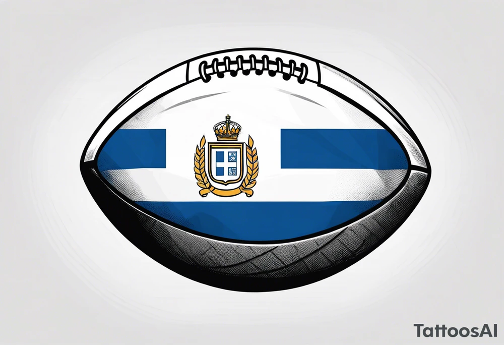 Rugby ball with Finland flag tattoo idea