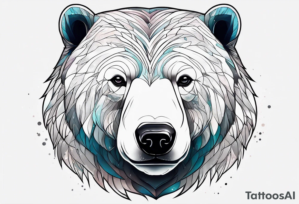 Polar bear in a minimalist but masculine 
 way tattoo idea