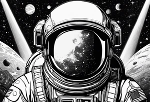 Space Astronau Cosmos all tattoo idea
