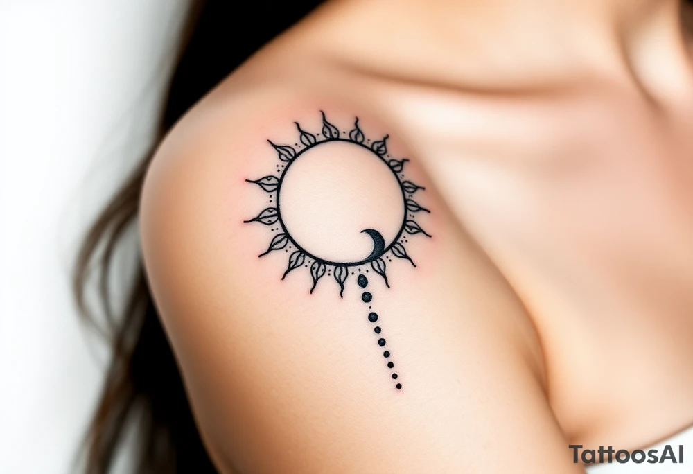 The sun and the moon cascading tattoo idea